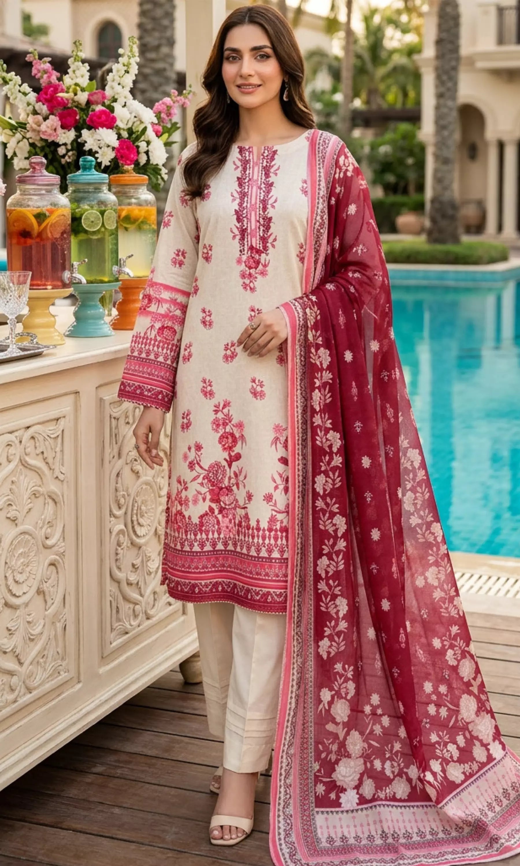 Kainat Digital Printed Lawn Unstitched 3 Piece Suit