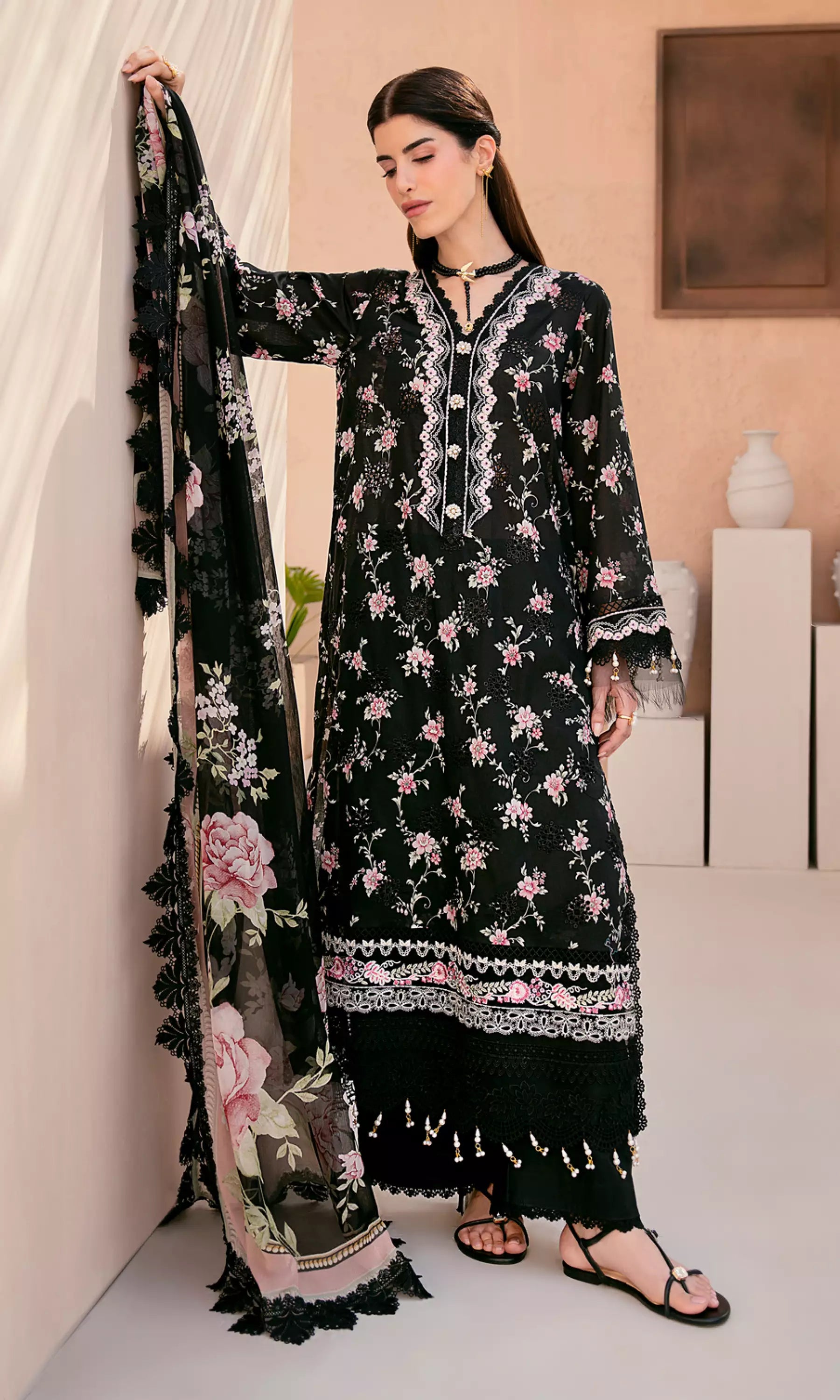 Marisela Embroidered Lawn Unstitched 3 Piece Suit — Classic Edit