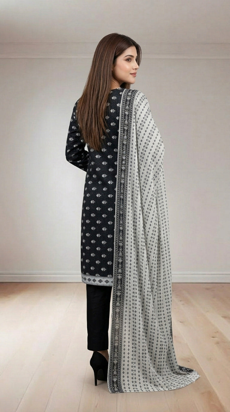 Bushra Digital Printed Lawn Unstitched 3 Piece Suit