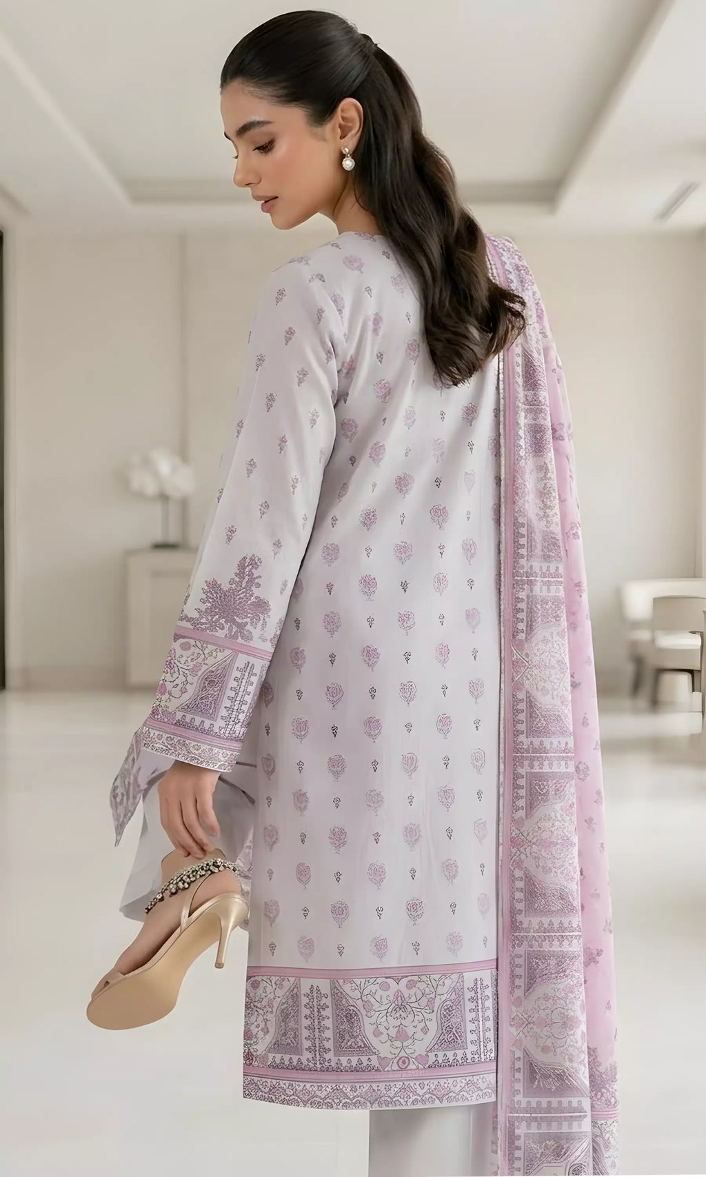 Khadija Digital Printed Lawn Unstitched 3 Piece Suit