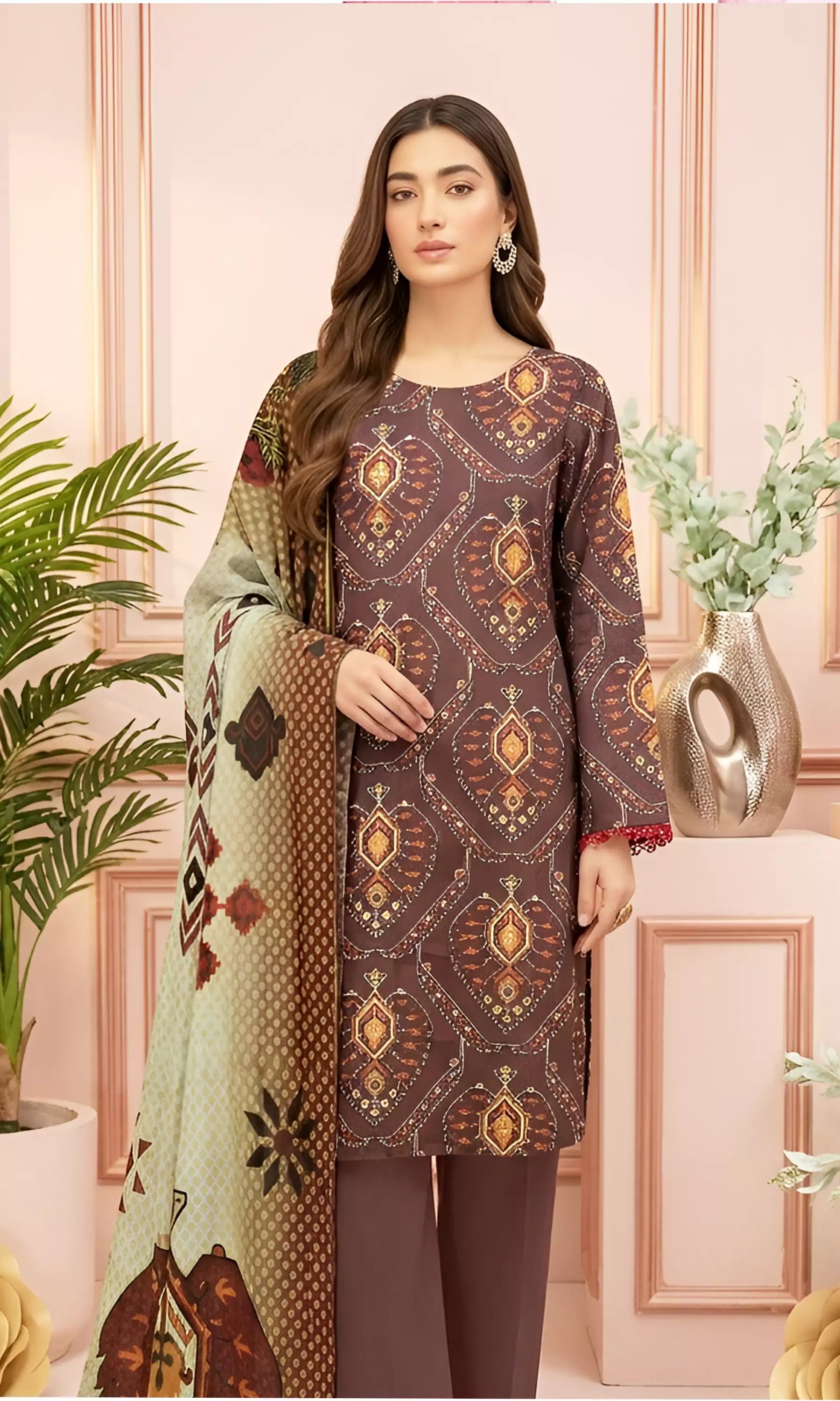 Zunaira Digital Printed Lawn Unstitched 3 Piece Suit
