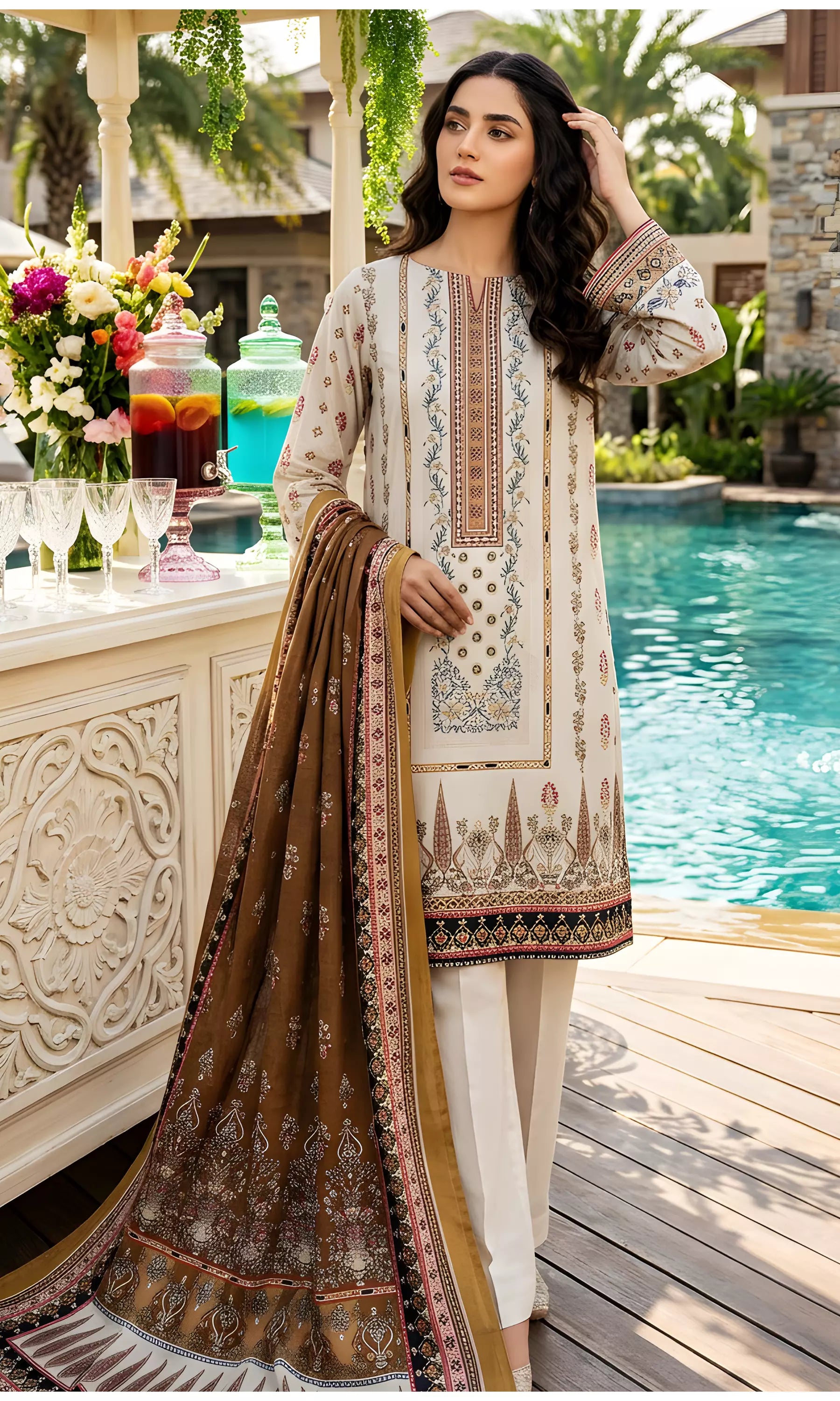 Lamia Digital Printed Lawn Unstitched 3 Piece Suit
