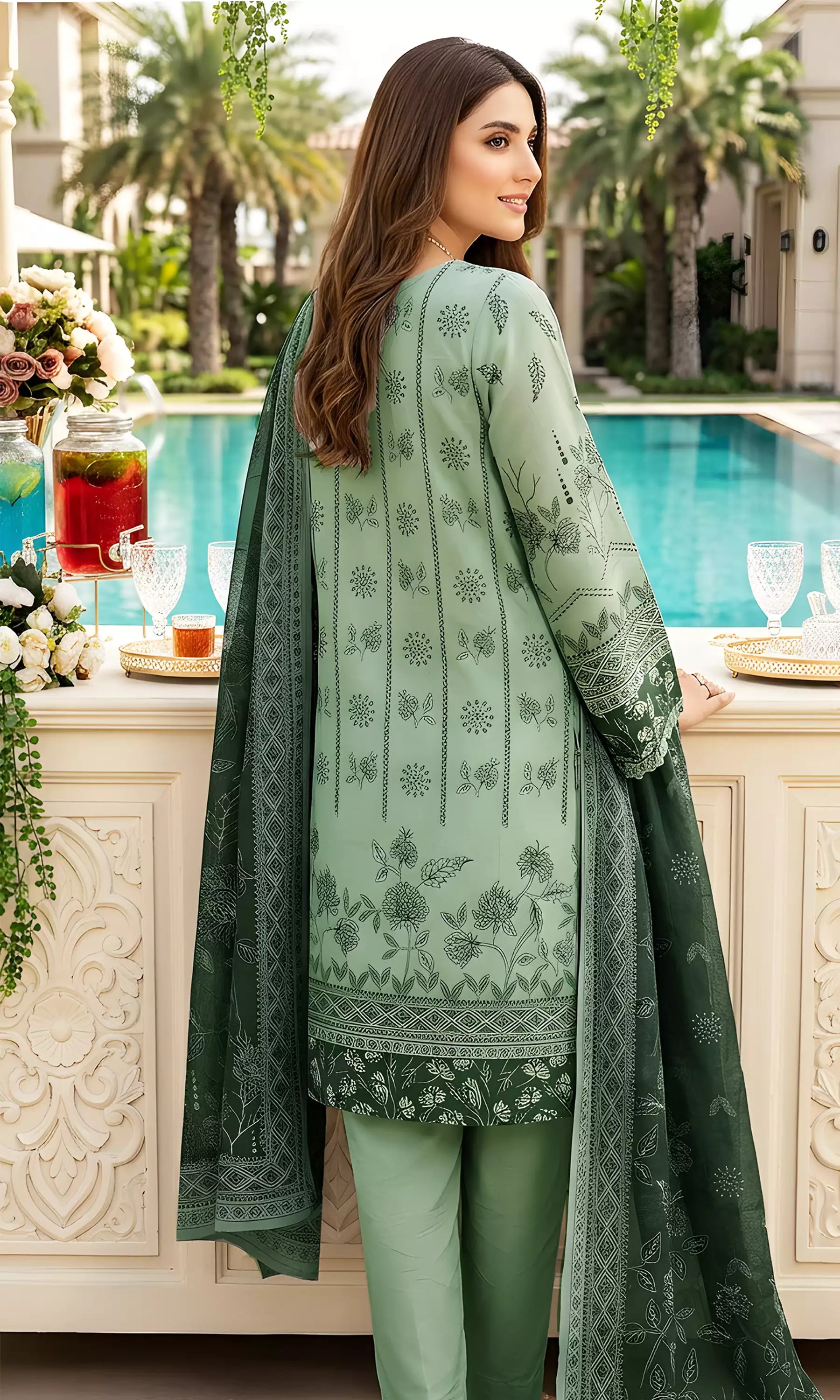 Fiza Digital Printed Lawn Unstitched 3 Piece Suit