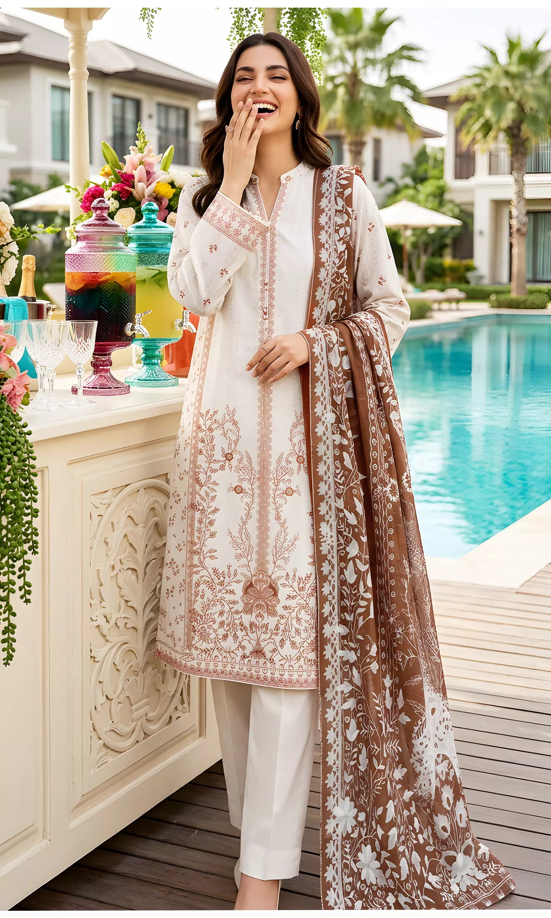 Qaira Digital Printed Lawn Unstitched 3 Piece Suit