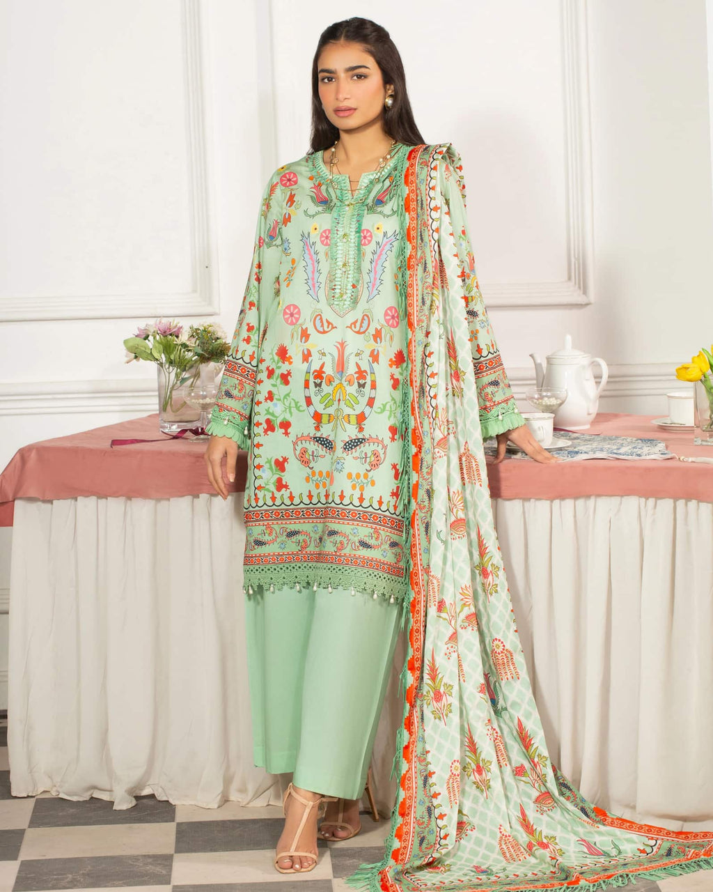 Eshaal Digital Printed Lawn Unstitched 3 Piece Suit