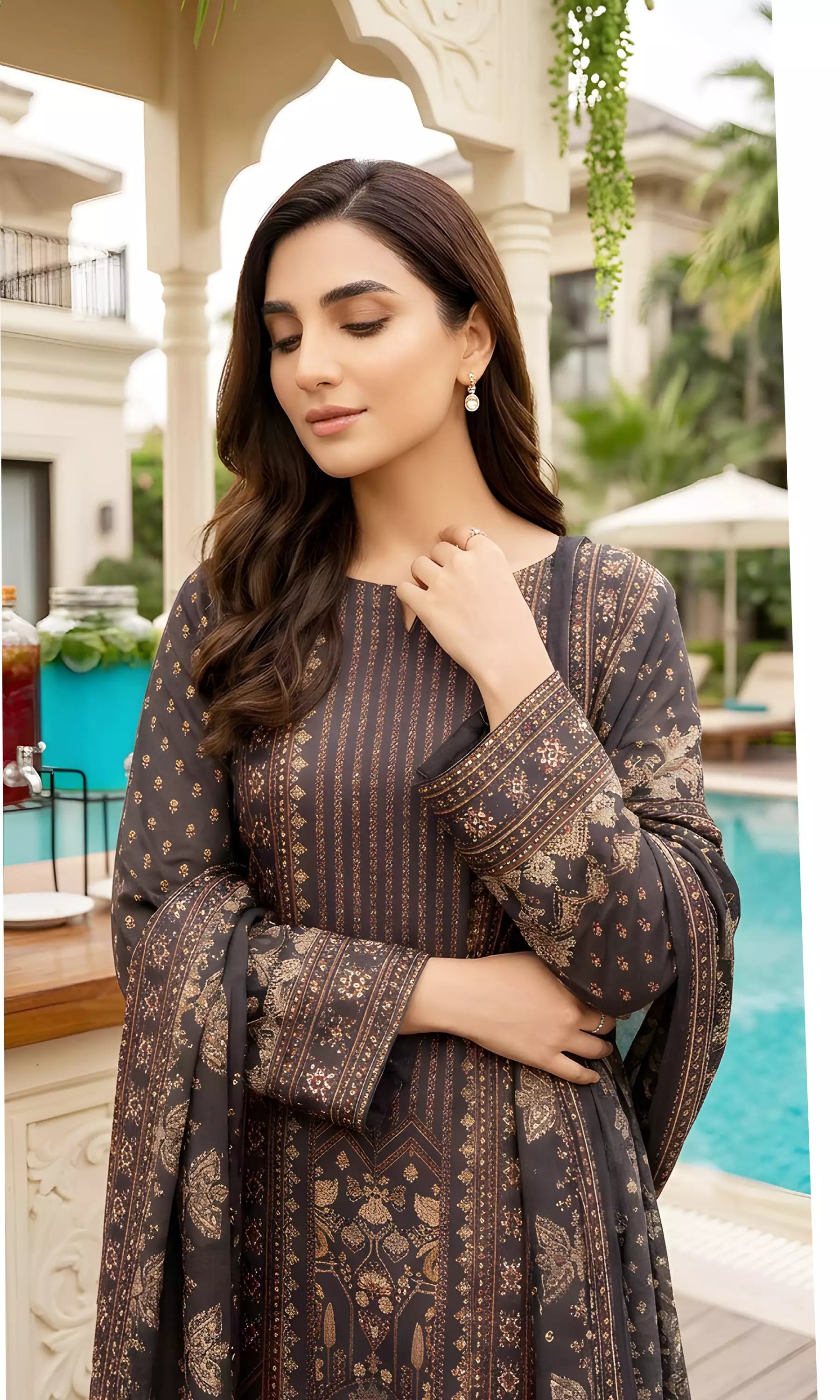 Gulalai Digital Printed Lawn Unstitched 3 Piece Suit