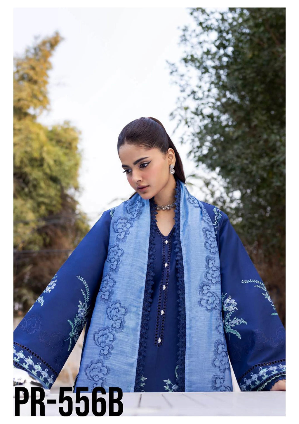 Qandeel Embroidered Lawn Unstitched 3 Piece Suit — Luxury Edit