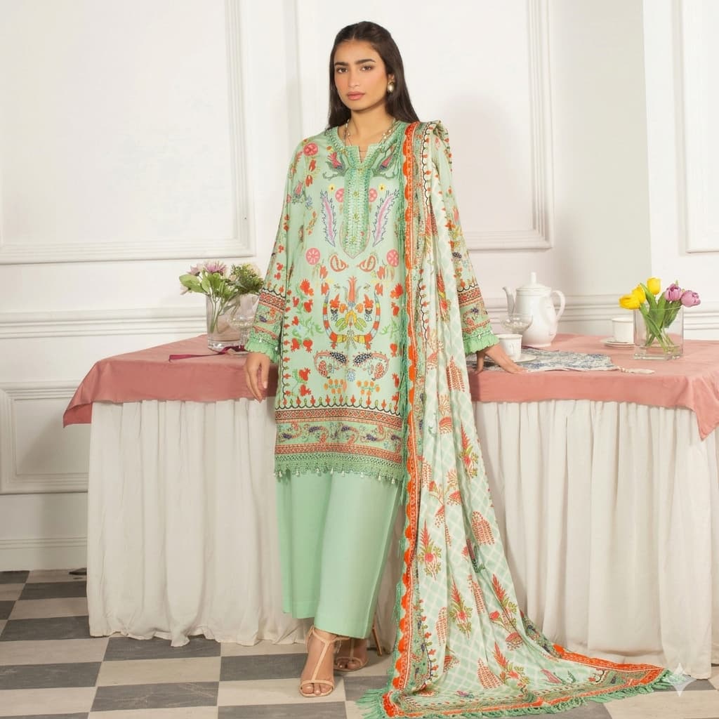 Eshaal Digital Printed Lawn Unstitched 3 Piece Suit