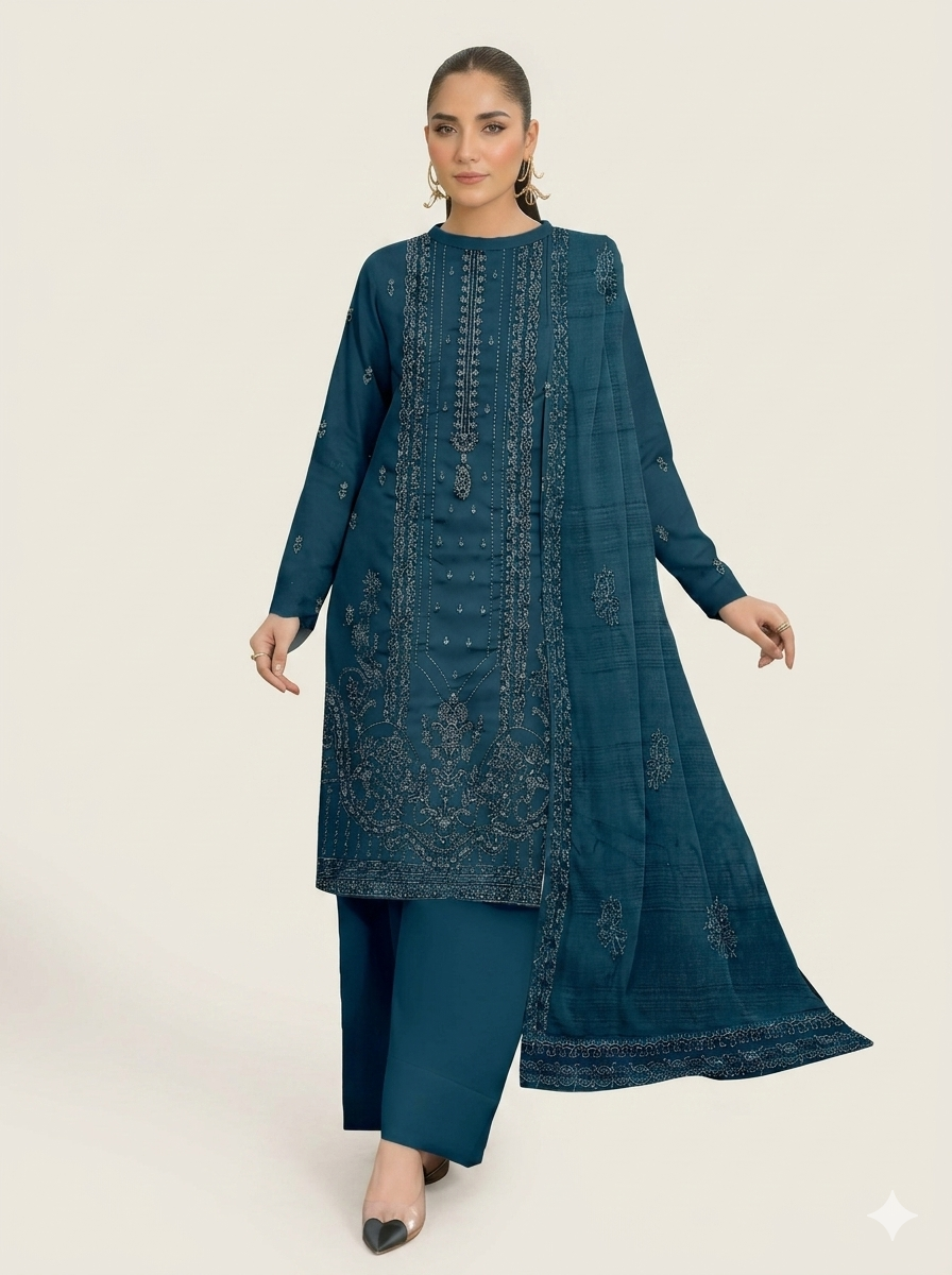Layla Embroidered Lawn Unstitched 3 Piece Suit — Premium Edit