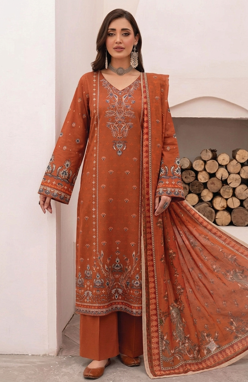 Digital Printed Lawn 3PC Suit
