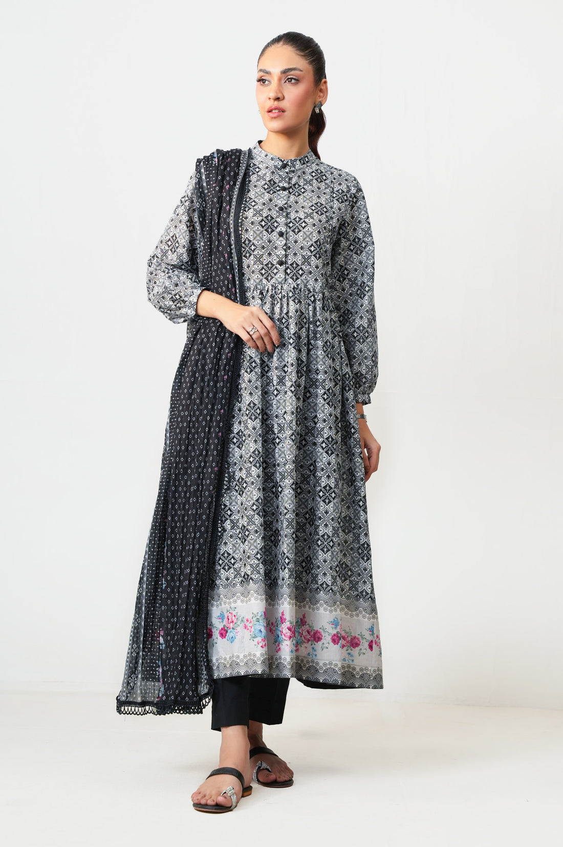 Meher Digital Printed Lawn Unstitched 3 Piece Suit