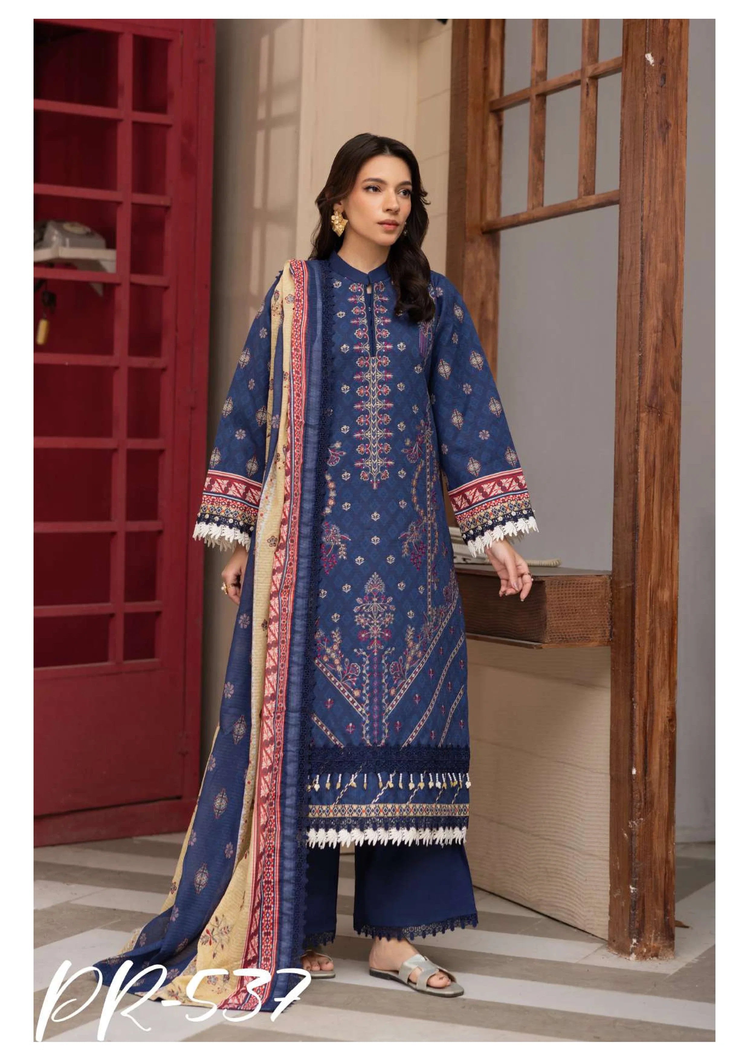 Camille Embroidered Lawn Unstitched 3 Piece Suit — Classic Edit
