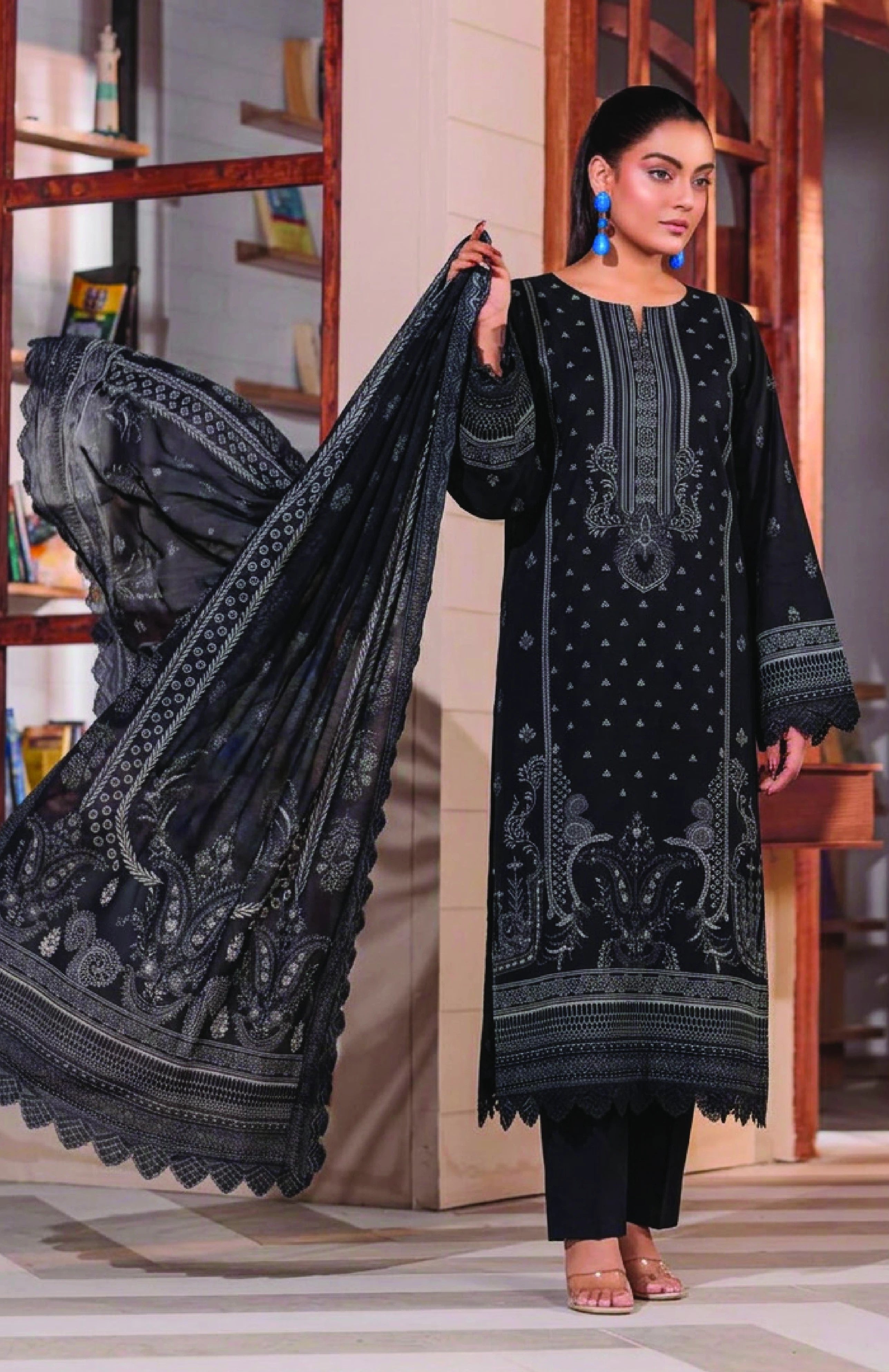 Sabika Digital Printed Lawn Unstitched 3 Piece Suit