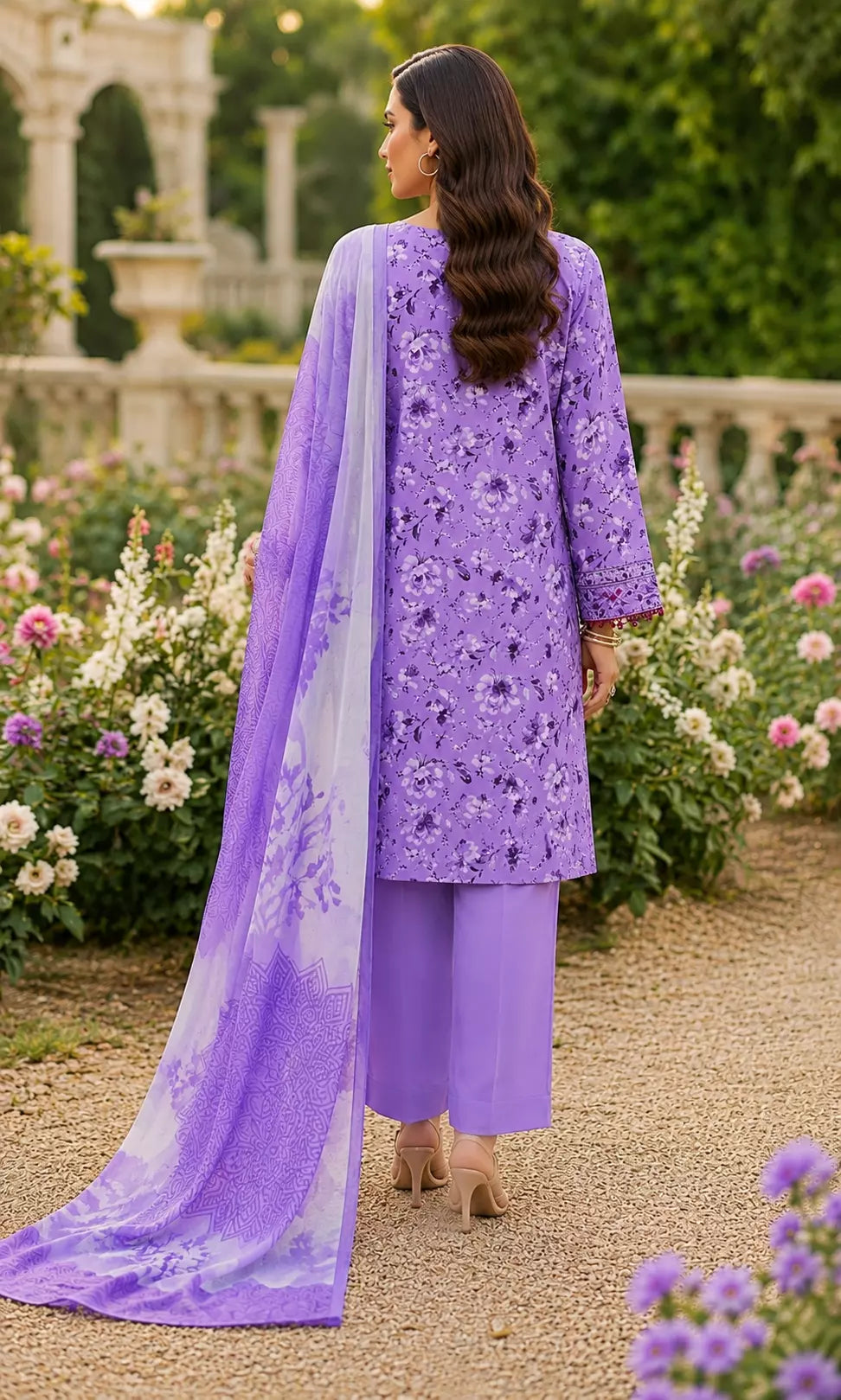 Peony Digital Printed Lawn Unstitched 3 Piece Suit