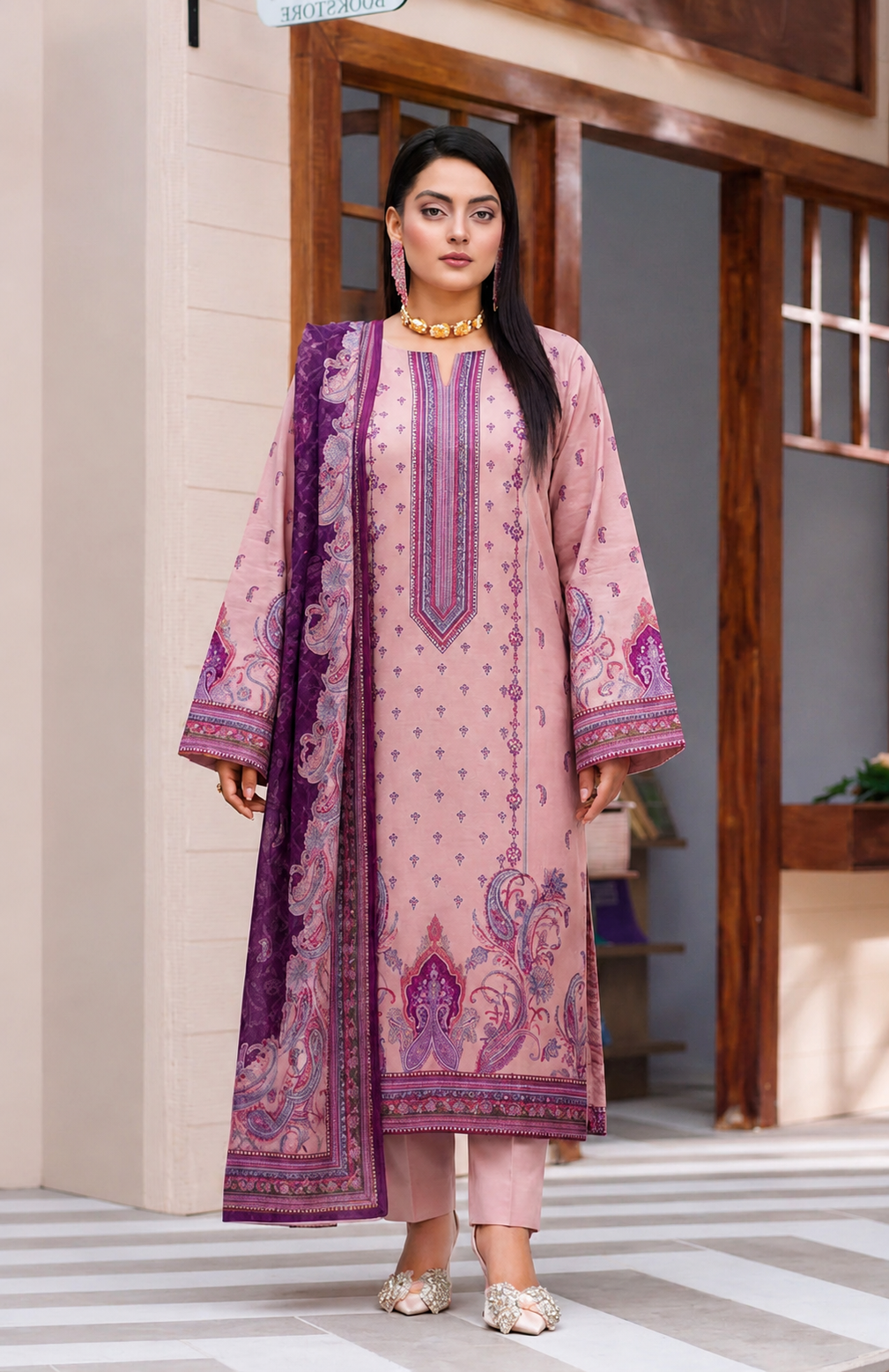 Bisma Digital Printed Lawn Unstitched 3 Piece Suit