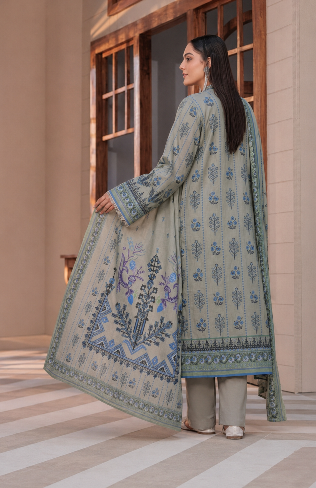 Nimra Digital Printed Lawn Unstitched 3 Piece Suit