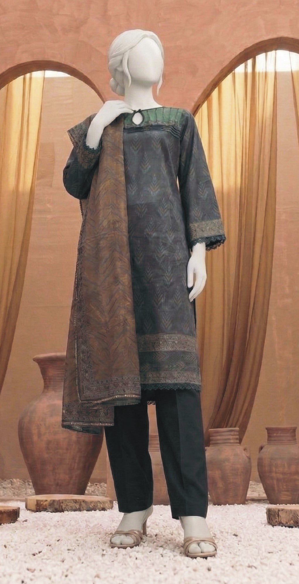 Oleander Digital Printed Lawn Unstitched 3 Piece Suit