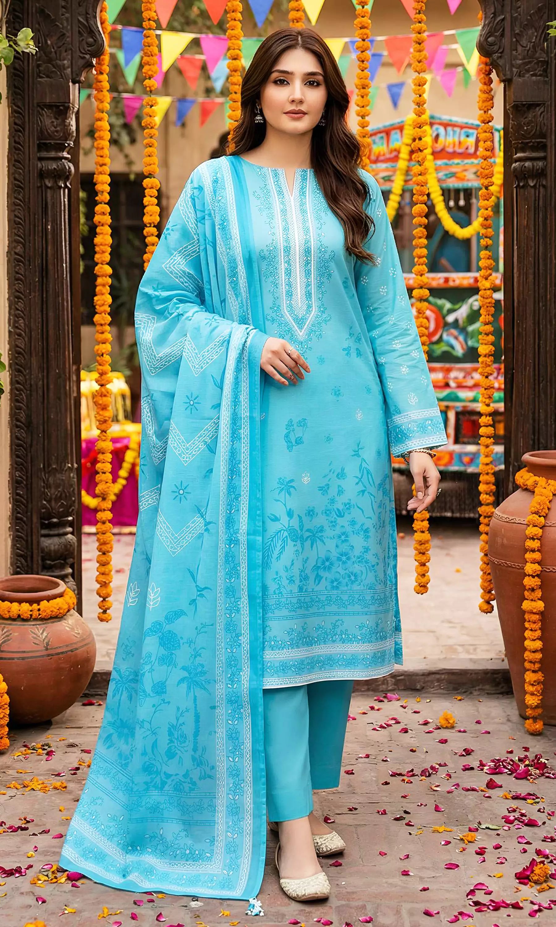 Dua Digital Printed Lawn Unstitched 3 Piece Suit