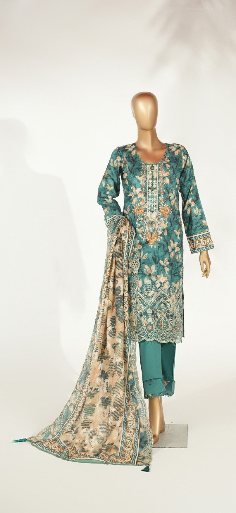 Farhat Embroidered Lawn Unstitched 3 Piece Suit — Classic Edit