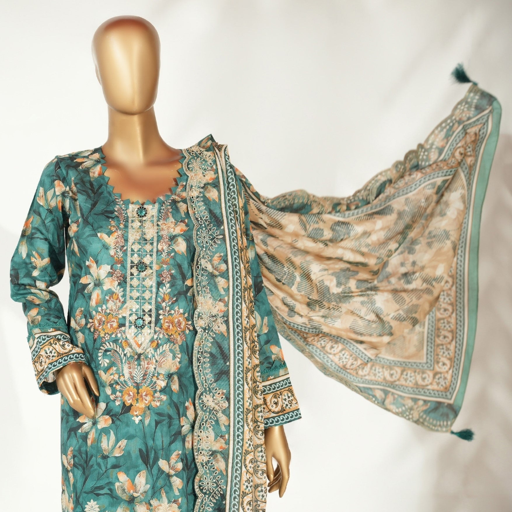 Farhat Embroidered Lawn Unstitched 3 Piece Suit — Classic Edit