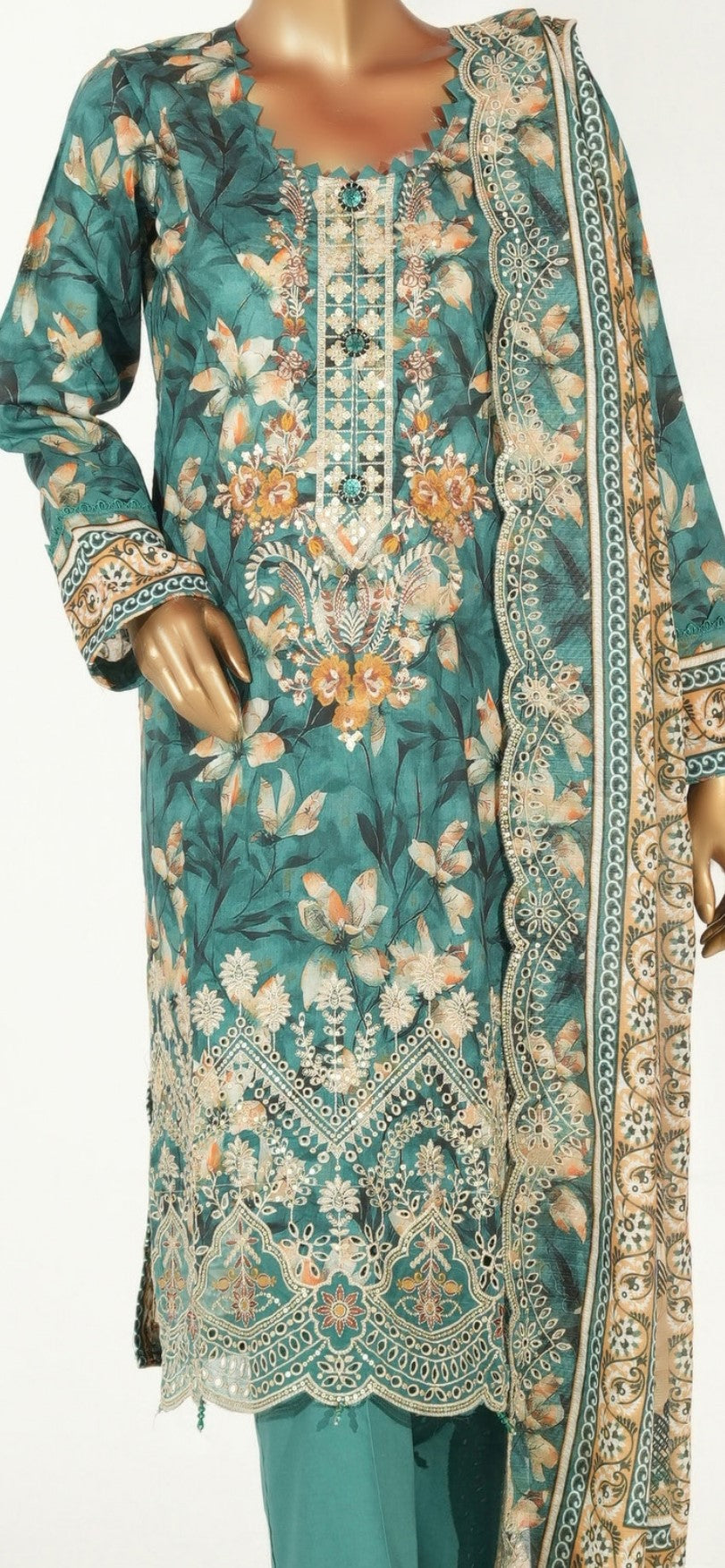 Farhat Embroidered Lawn Unstitched 3 Piece Suit — Classic Edit